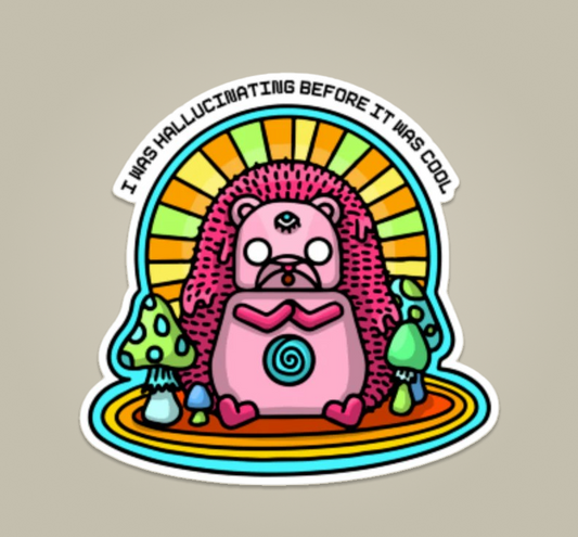 Hallucinating hog sticker