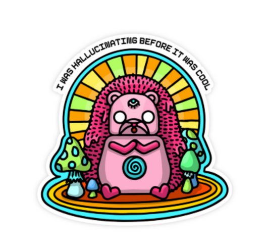 Hallucinating hog sticker